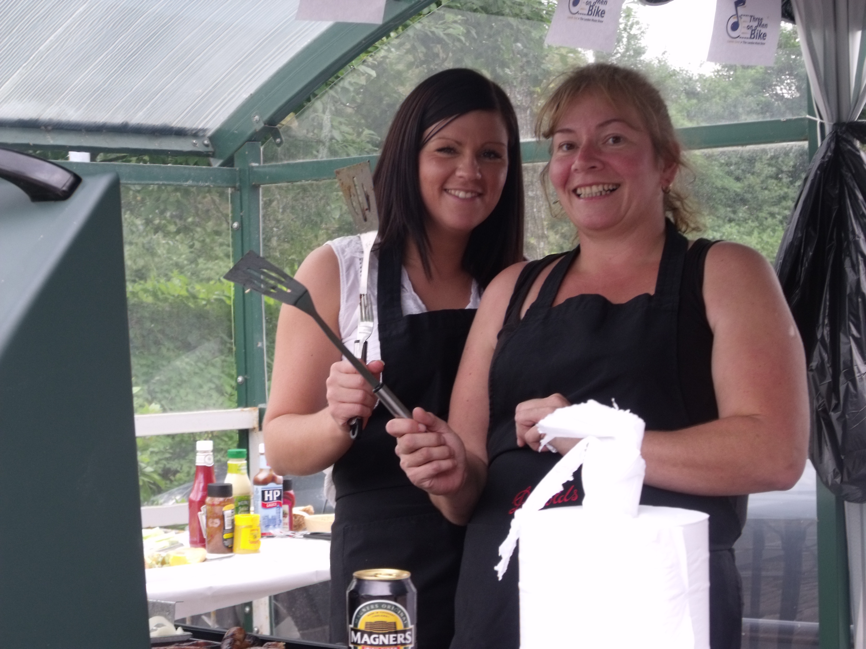 Lisa & Yvonne cook up a fundraising BBQ
